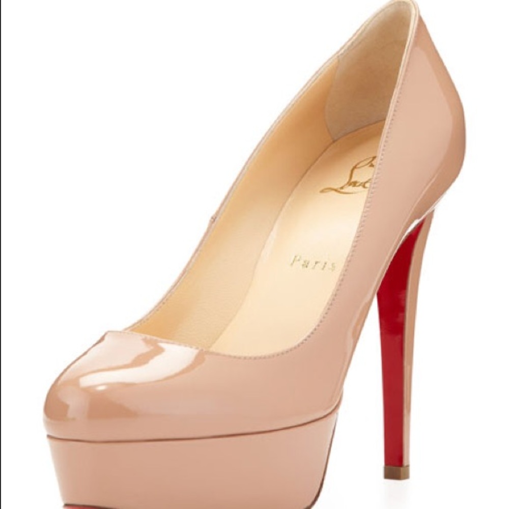 Christian Louboutin Bianca Tan Patent Leather Pump